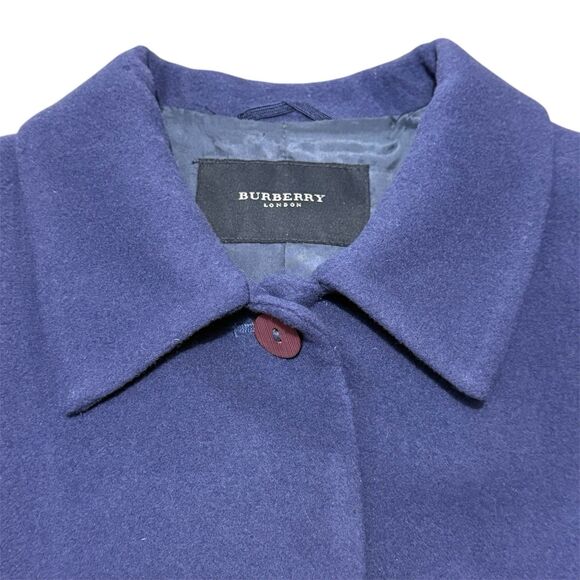 Vintage BURBERRY London Women’s Wool Cashmere Blazer Jacket Size 6 Blue Purple - Picture 3 of 6